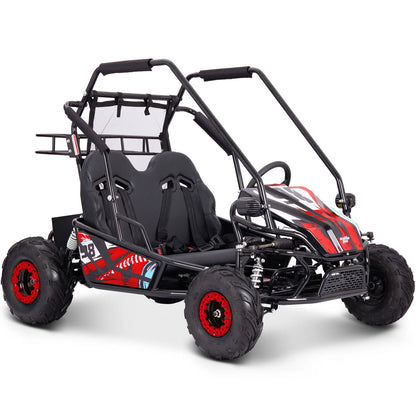 MotoTec Mud Monster XL 60V 2000W Electric Go Kart Full Suspension — Red complete product on white background