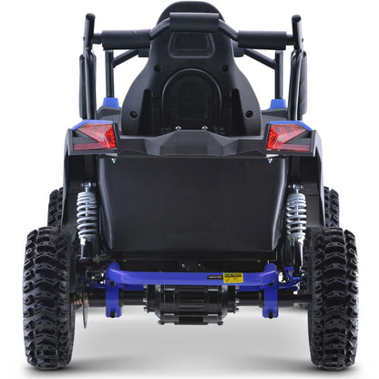MotoTec Raider Kids UTV 48V 1200W Full Suspension — Blue supplier product view 3