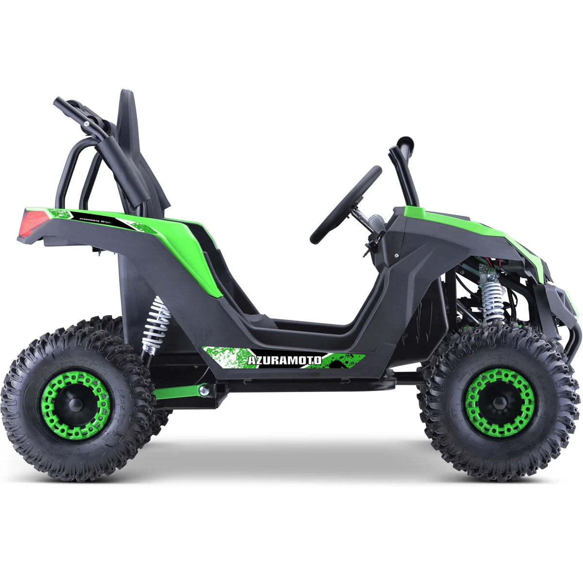 MotoTec Raider Kids UTV 48V 1200W Full Suspension — Green supplier product view 4