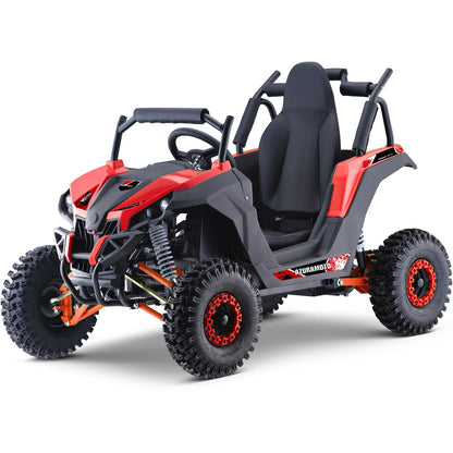 MotoTec Raider Kids UTV 48V 1200W Full Suspension — Red complete product on white background