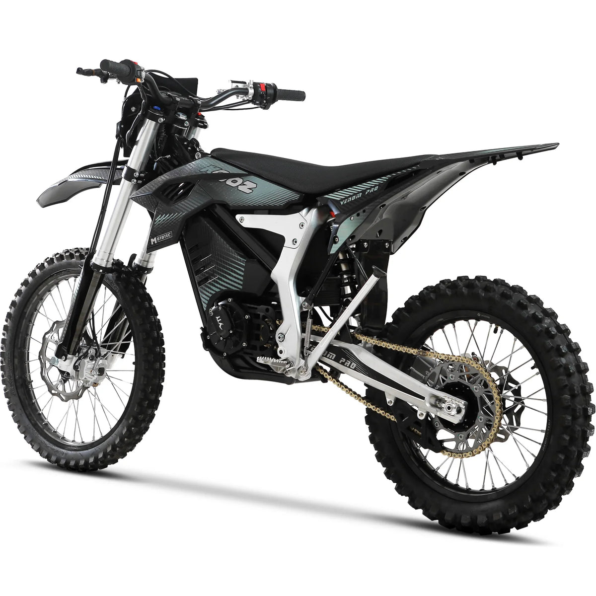 MotoTec Venom 72V 30000W Peak Electric Dirt Bike — Black supplier product view 4