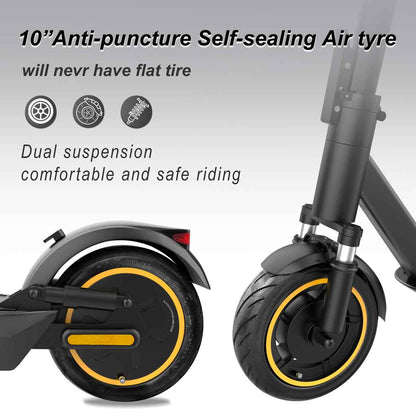 AOVO PRO ESMAX Electric Scooter – 500W Motor, 22 mph (35 km/h) Speed, 28 mi (45 km) Range, 14.5Ah Battery, Dual Suspension, 10” Tires, App-Controlled