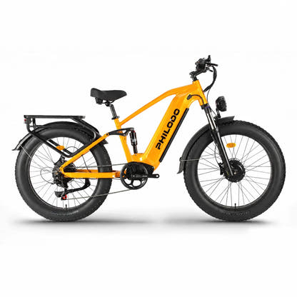 PHILODO Falcon Step-Over Orange electric bike, side view on white