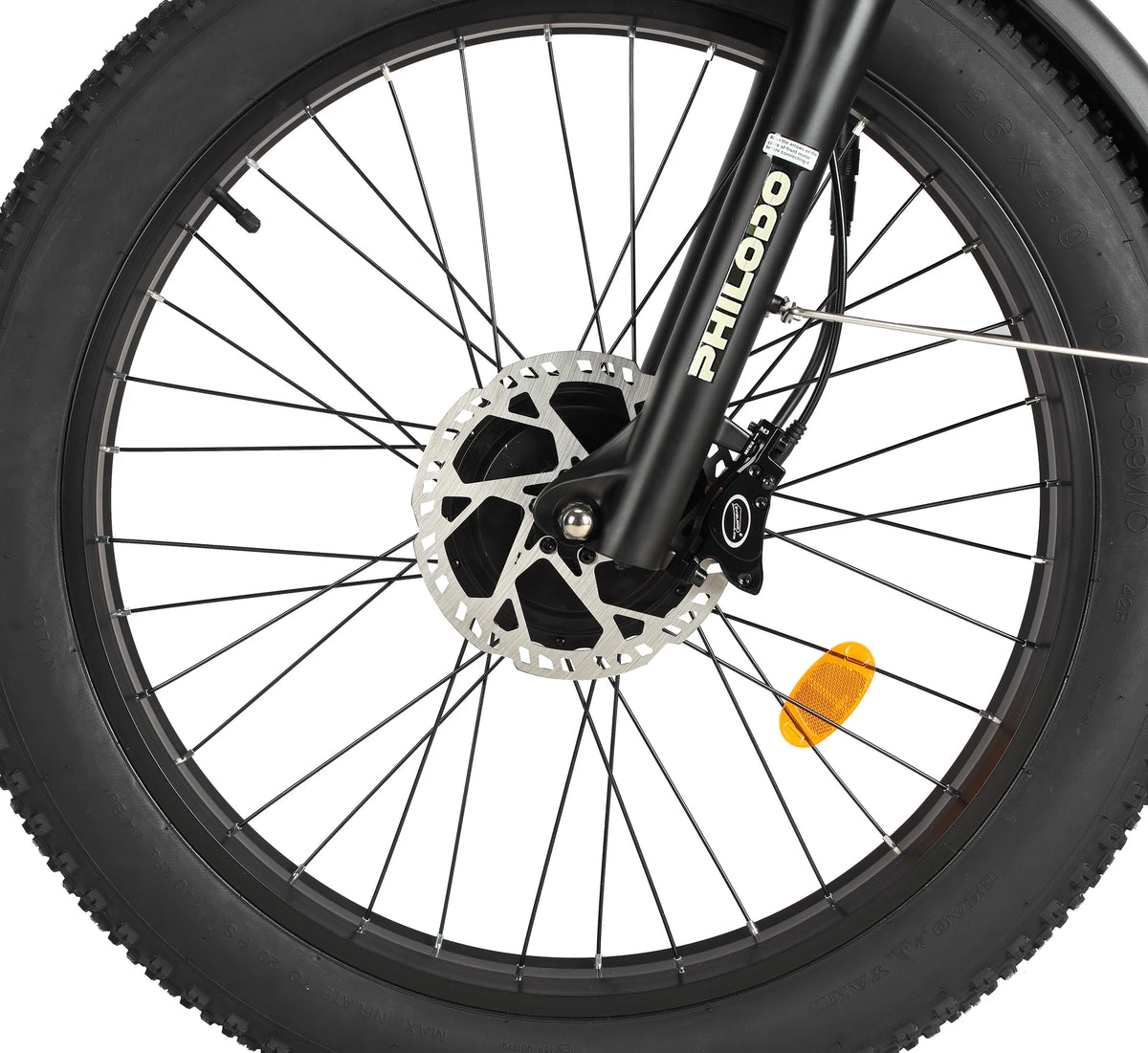 PHILODO Forester front wheel, fat tire and brake rotor