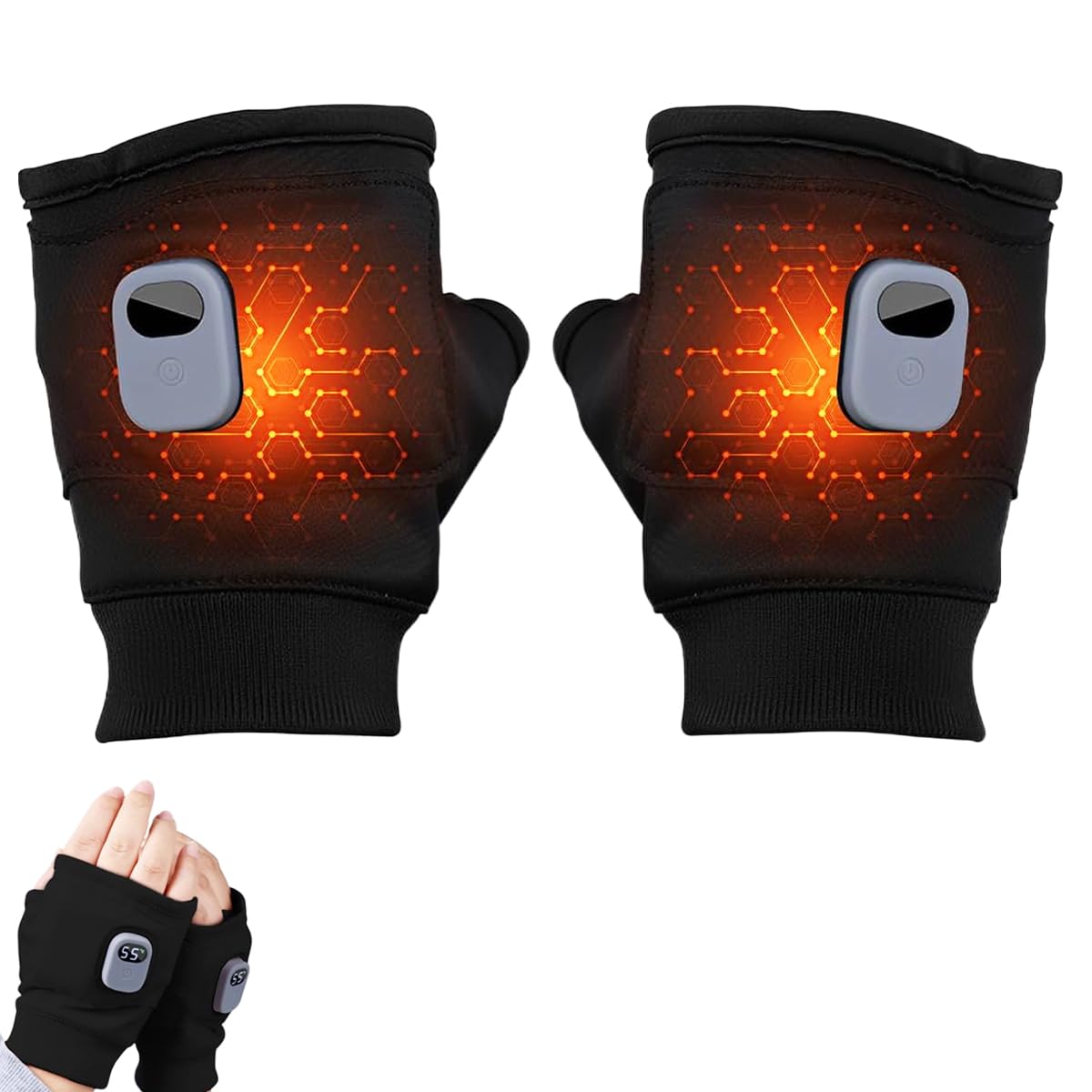 Rechargeable Fingerless Heated Gloves