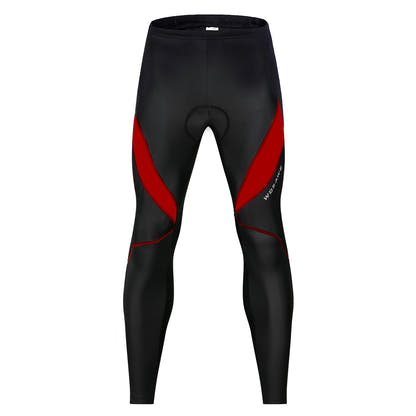 Black thermal cycling waist tights with red accents