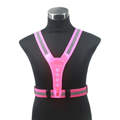 Pink reflective LED strap harness, supplier exact SKU photo