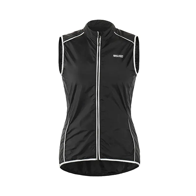 Black sleeveless cycling gilet — exact M-size supplier reference