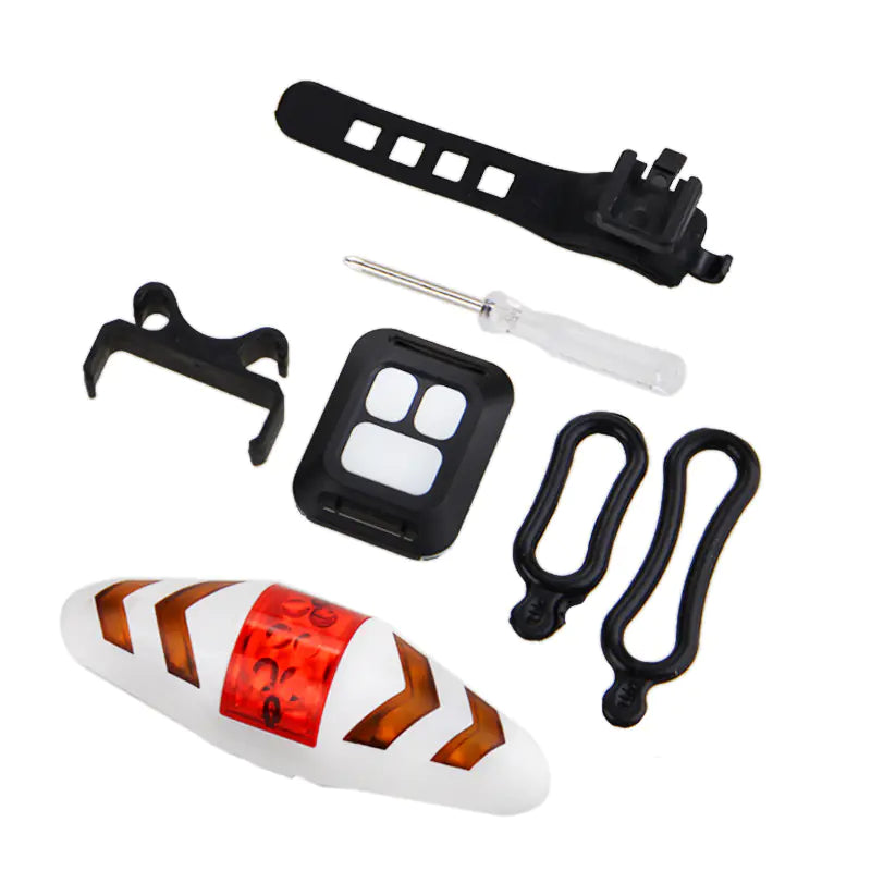 White — Bicycle Rear Light with Remote Indicators — AAA Powered