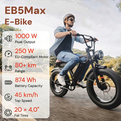 iScooter EB5 Max Fat Tyre Electric Bike – product detail
