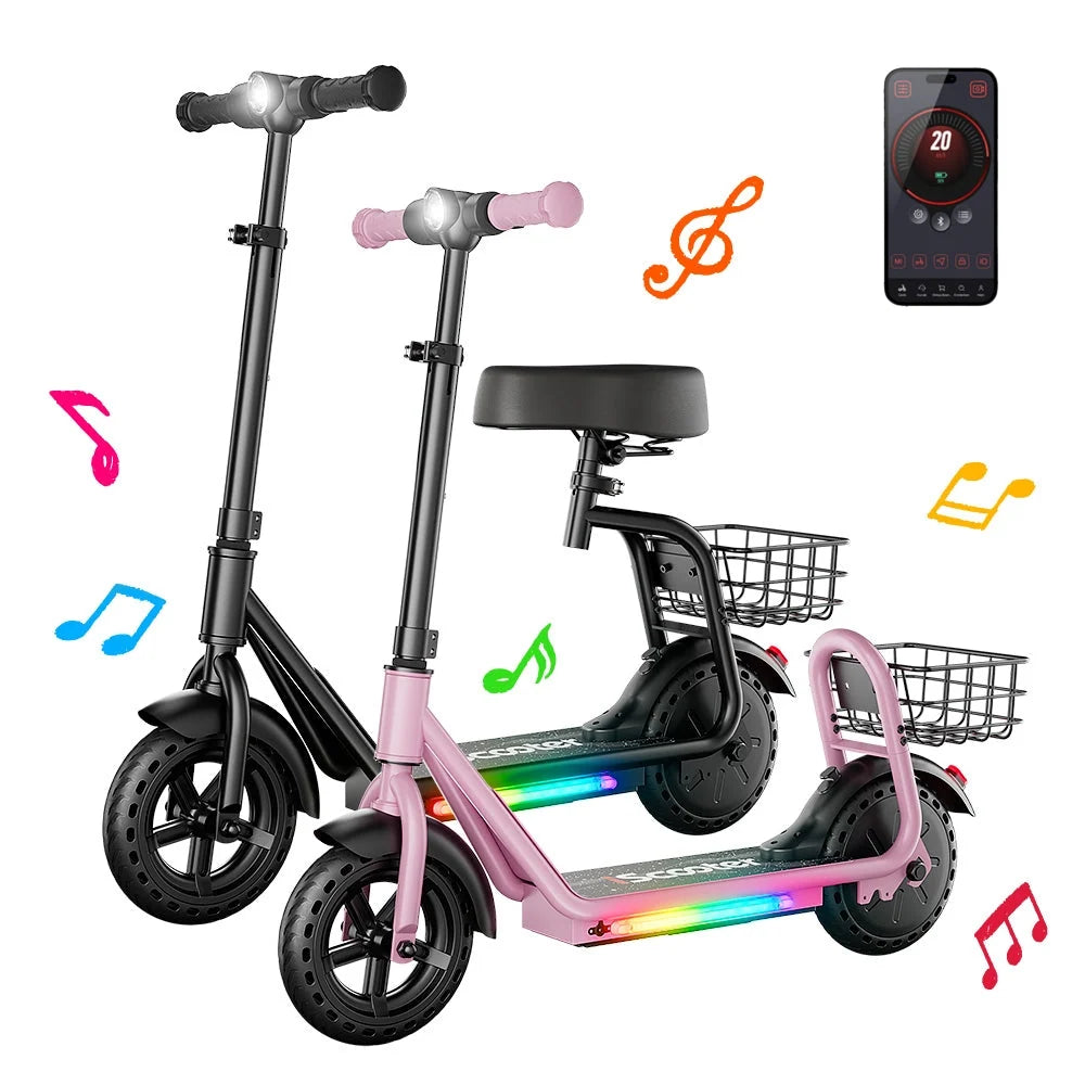 iScooter iK7 Black and Pink scooters with app control