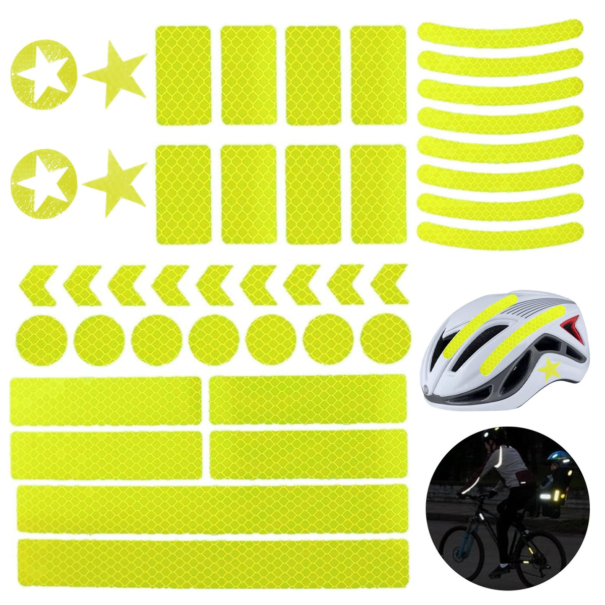 Reflective Bicycle Sticker Set - 42 Pieces