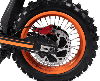 Riding Times GT54 rear wheel and hydraulic disc brake detail on white background