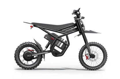 Riding Times GT54 Pro black electric dirt bike, right-side profile on white