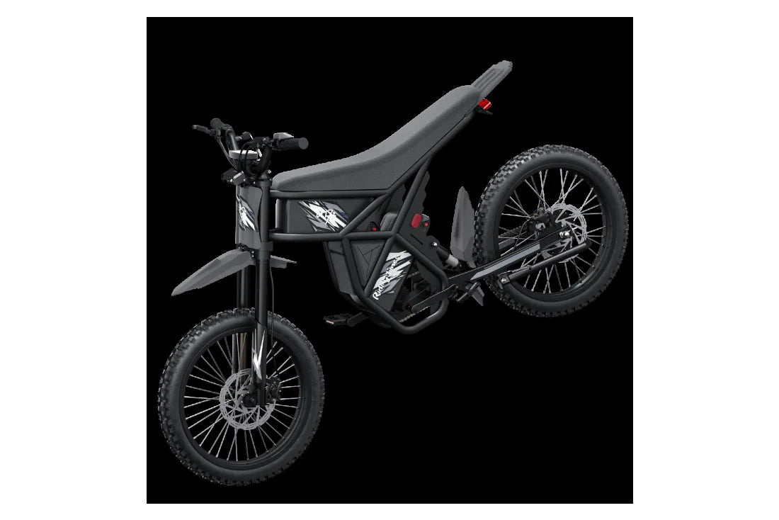 Riding Times GT73 electric dirt bike elevated rear view