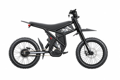 Riding Times GT73 black electric bike, full side view on a white background