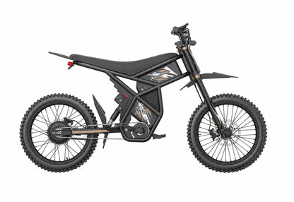 Riding Times GT73 Pro black electric bike, full side view on a white background