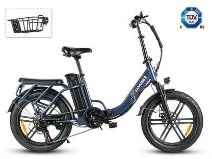 Blue SAMEBIKE CY20 Pro folding electric bike side profile