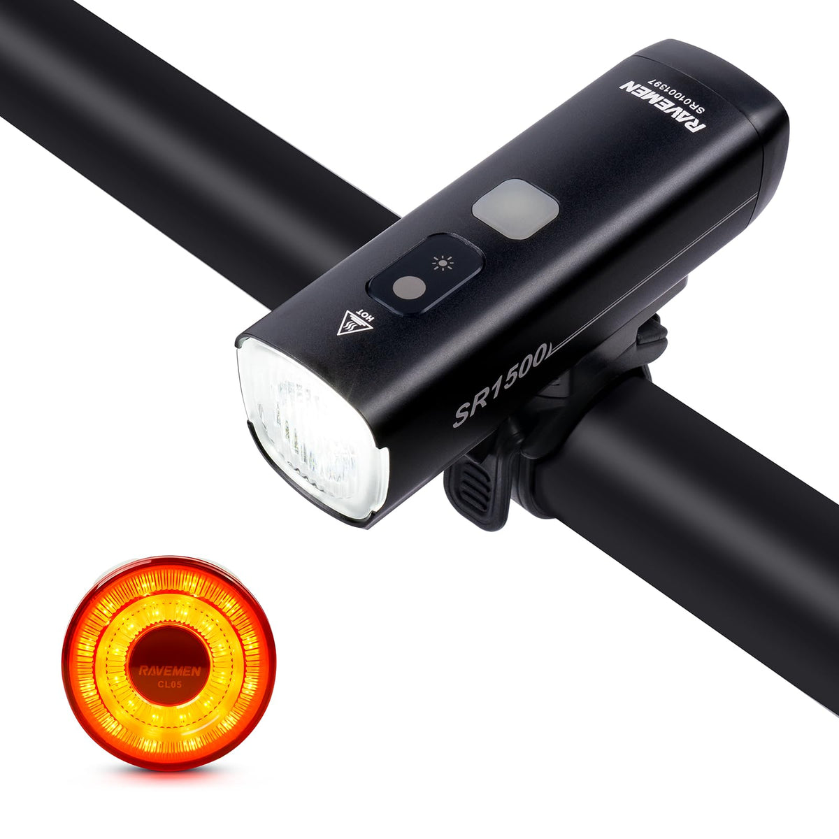 RAVEMEN Rechargeable Front and Rear Bike Light Set