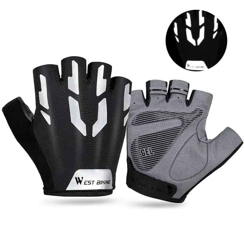Reflective Short Finger Bicycle Gloves