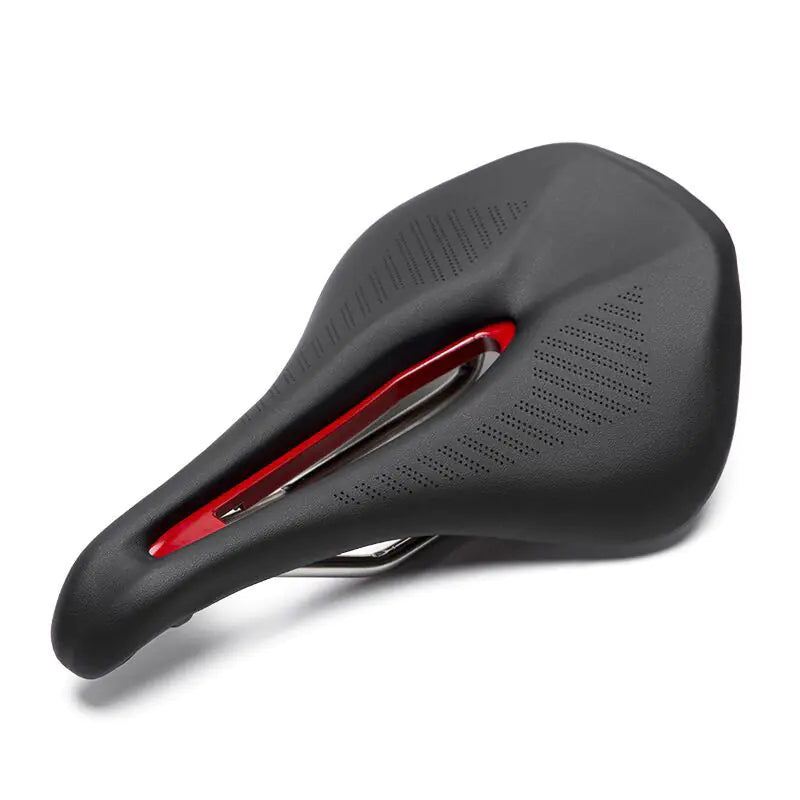 Black red hollow-centre bicycle saddle — exact supplier SKU photo
