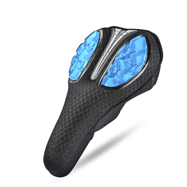 Gel bicycle saddle cover, Blue / Grid supplier option