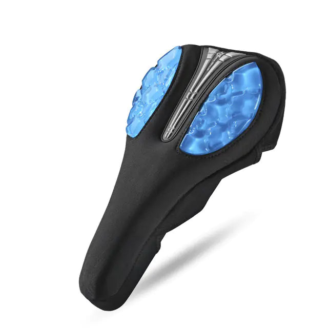 Gel bicycle saddle cover, Blue / Lycra supplier option