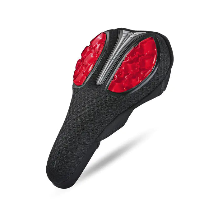 Gel bicycle saddle cover, Red / Grid supplier option