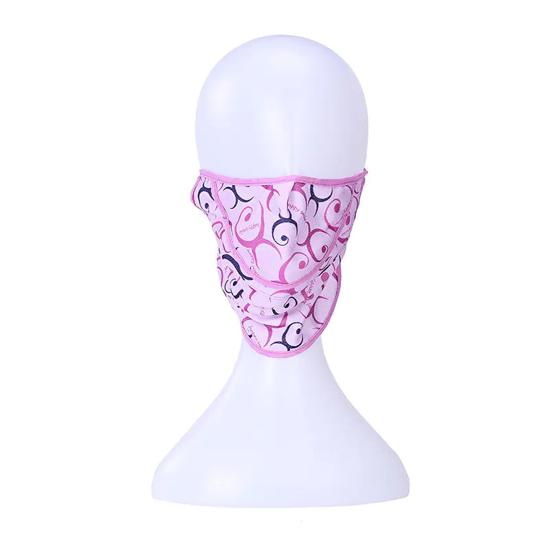 Purple Print cycling face cover