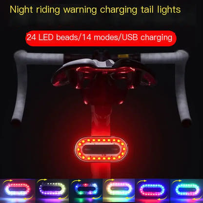 USB Rechargeable Colorful Bicycle Tail Light Accessories