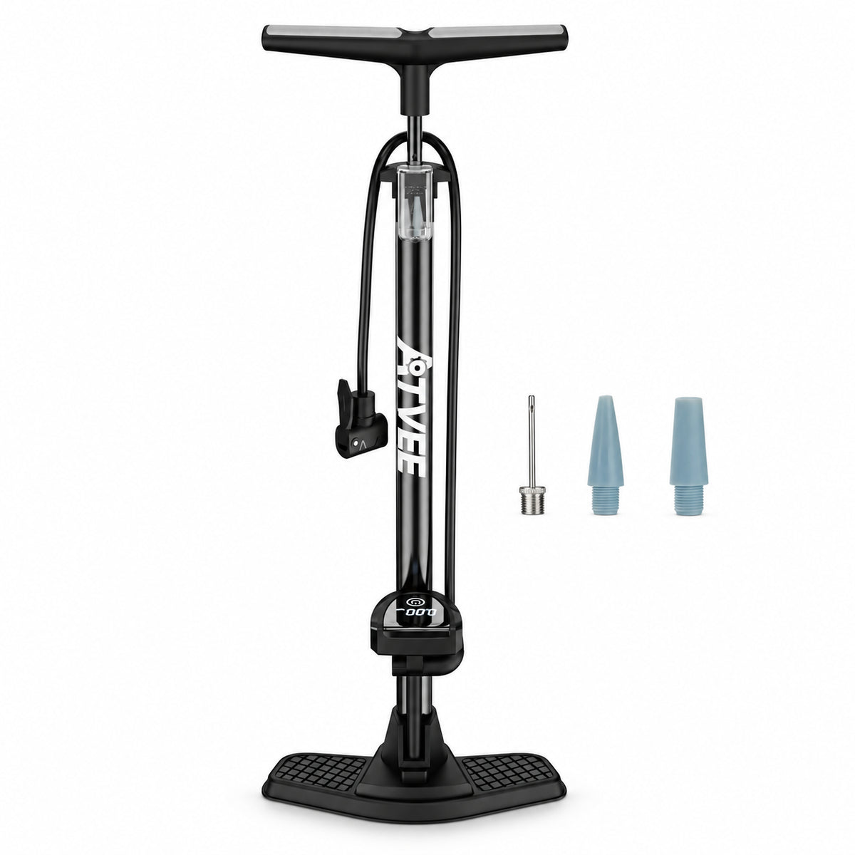 Bicycle Floor Pump with Digital Gauge – Presta & Schrader on white background