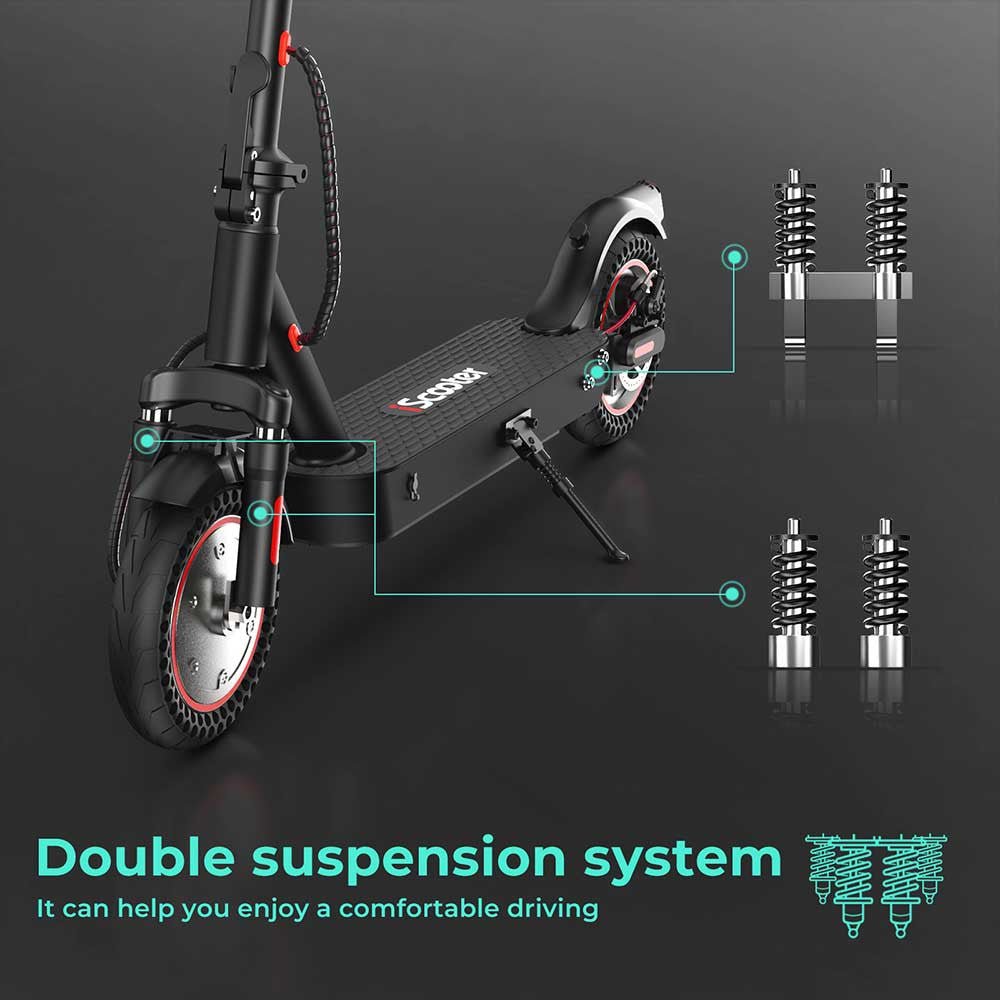 Electric Scooter for Adults - iScooter i9 MAX: Foldable Design, 10AH Battery, 500W Motor, 40KM Range, Dual Suspension -