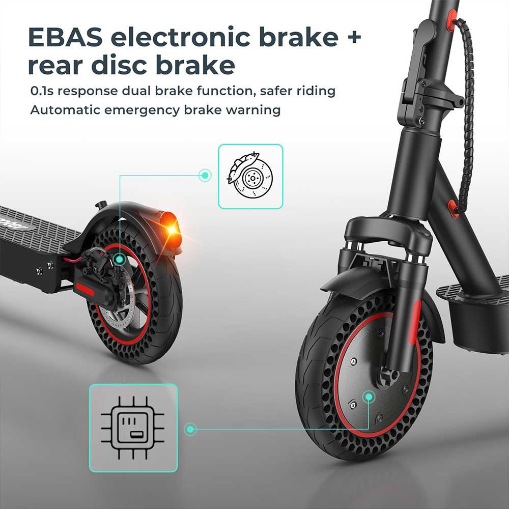 Electric Scooter for Adults - iScooter i9 MAX: Foldable Design, 10AH Battery, 500W Motor, 40KM Range, Dual Suspension -